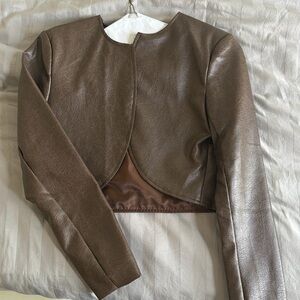 Faux Leather bolero jacket